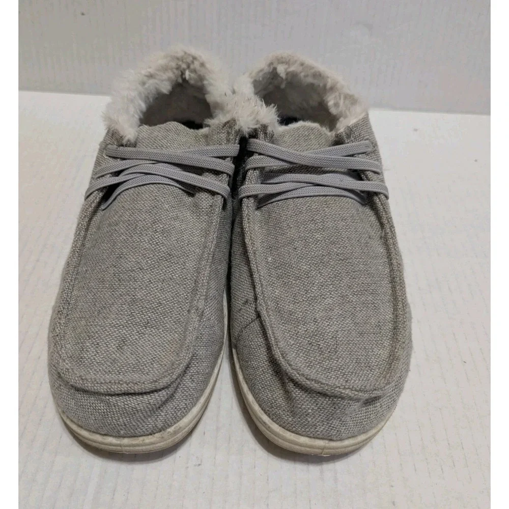 Tommy Bahama Shoes Men's Sz 9.5 Shoes Gray Chukka Faux Fur Lined Comfort Slip On